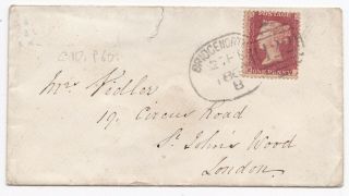 1862 Bridgenorth Spoon Postmark 1d Star Cover Shropshire Salop To London