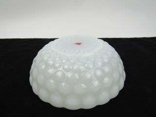 Milk Glass Vintage Fruit Bowl Scalloped Edge Hobnail Texture 3