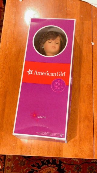American Girl Grace Thomas Doll Of The Year 18 " Bracelet Book Ears Pierced