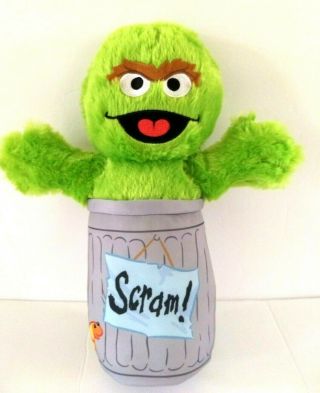 Sesame Street Oscar The Grouch Plush In Trash Can Scram 50th Anniversary 2019