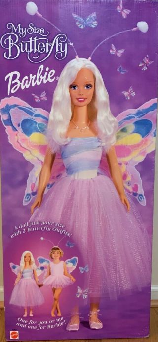 Barbie Doll 2000 My Size 3 Feet Tall Butterfly Nib