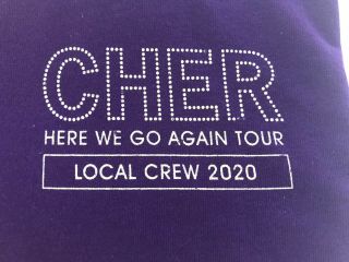 Cher Here We Go Again Tour Local Crew 2020 T Shirt Size Xl Purple