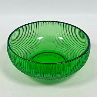 Vintage E.  O.  Brody Co.  Cleveland Depression Glass Green Ribbed Bowl 6” Candy Dis