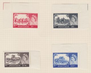 Gb Stamps 1955 High Value Castles Waterlow St Eds Crn Wmk U/mint Mounted Margin
