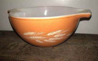 Vintage Pyrex 1 Cinderella Autumn Harvest Wheat Nesting Mixing Bowl Orange 441