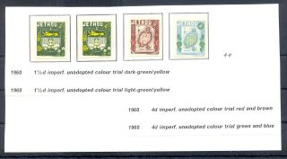 Great Britain Local Jethou 1960 4 Imperf Colour Trials Vf