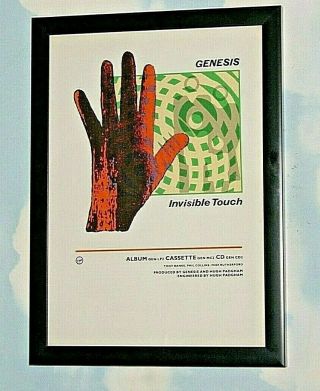 Genesis Framed A4 1986 `invisible Touch` Album Band Promo Art Poster