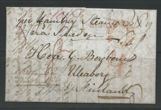Great Britain U.  K.  Ship Letter 22 February 1844 From Hull To Uleaborg Finland