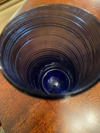 Vintage Hand Blown COBALT Blue Glass Cup rough Pontil Mark Elegant design C 3