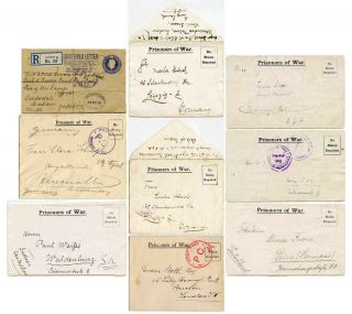 Ww1 Prisoner Of War Camp Mail Gb.  Isle Man.  Usa Pow Etc Each Priced