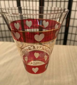 Fluted Champagne Glasses with Candle Holder Hearts L ' Amour Love Set of 3 2
