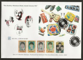 9/1/2007 The Beatles Miniature Sheet Rare 2/15.  Ltd Edition Abc Fdc - 1st Contract