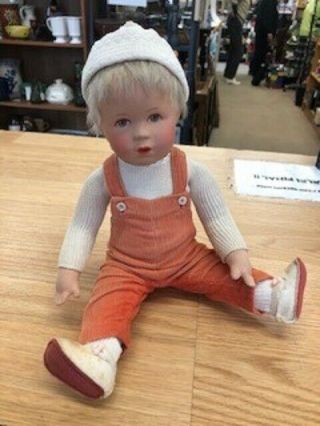 Vintage Kathe Kruse Boy In Corduroy Doll 12 " 1981