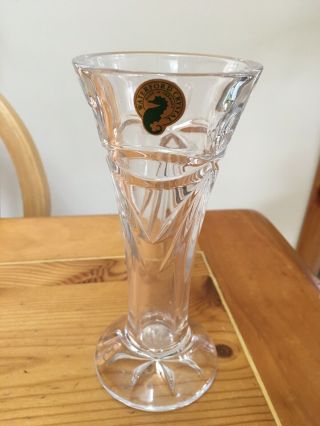 Vintage 1995 Waterford Crystal Heart 6.  5” High Vase With Papers Germany