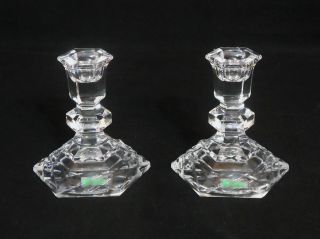 Galway Irish Crystal 4 " Tall Candlestick Holders - Set Of Two (2) - Hand - Crafted