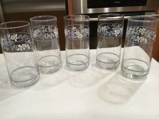 Set Of 5 Vintage Corelle First Of Spring Tea Or Water Glasses 12 Oz