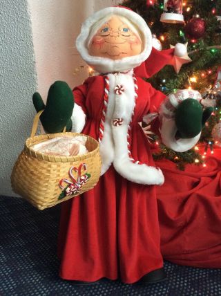 Annalee Mobilitee Doll Vintage Christmas Peppermint Mrs.  Claus Large 30 