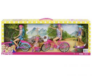 Barbie Sisters Cycling Fun Fvr306 Barbie Doll Bike Scooter
