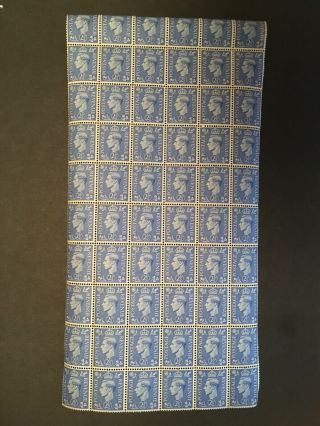 G.  B.  1941/42.  K.  G.  V1 2 1/2d Light Ultramarine Block Of 60 Stamps.  X 10.  U/m