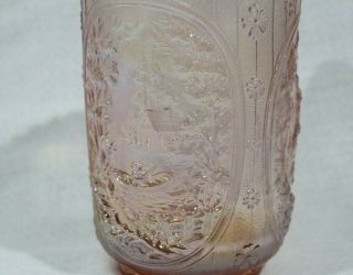 Vintage Imperial Carnival Glass Pink Luster Windmill Water Pitcher 2