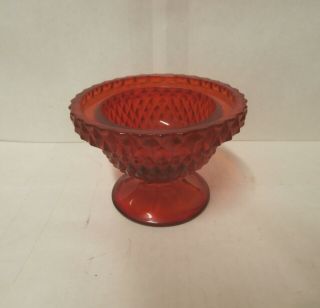 Vintage Ruby Red Viking Glass Diamond Point Fairy Lamp Bottom Only