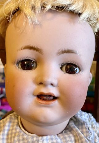 Antique 16” German Bisque 126 Kammer Reinhardt Doll On 5 Pc Bent Limb Baby Body