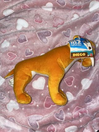 Ice Age 2 Diego Saber - Toothed Cat Plush Mattel 2005 With Tag