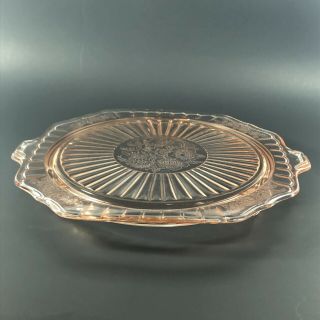 Pink Depression Glass Anchor Hocking Mayfair Footed Cake Plate