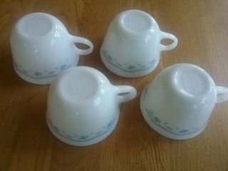 Set Of 4 Corelle Pyrex Morning Blue Coffee Cups 3.  75 " X3 "