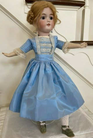 Antique Simon & Halbig 1079 German Bisque Doll,  19 ",  Mohair Wig,  Custom Dress