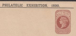 QV 1890 Philatelic Exhibition 1/2d brown Newspaper Wrapper; 2
