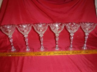 Set Of 6 Vintage Fostoria Romance Champagne Glasses