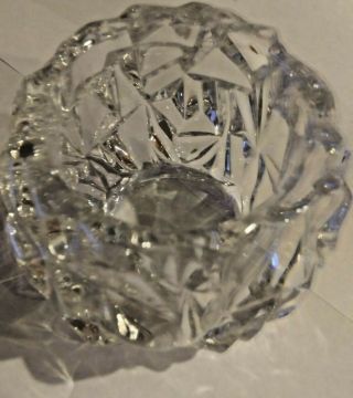 Vintage Signed Tiffany & Co Rock Cut Crystal Glass Votive Candle Holder