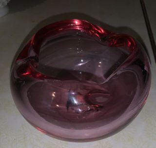 Vtg Blenko Art Glass Bowl Ashtray Purple Erickson Blown