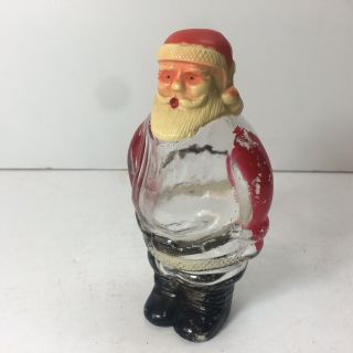 Vintage Jh Millstein Co Glass Santa Candy Jar
