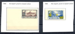 Great Britain Local Jethou 1960 - 2 Proofs In Issued Colour - - Vf