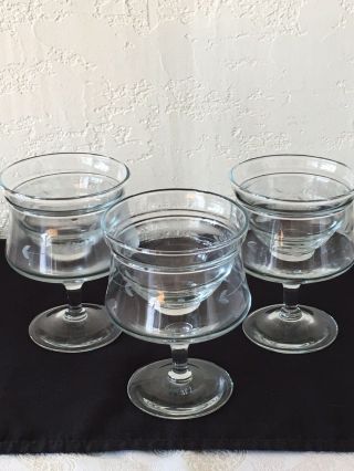 Princess House Crystal Shrimp Cocktail Glasses Heritage Pattern Set Of 3
