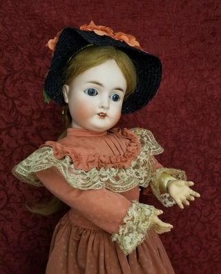 Antique German Bisque Socket Head Doll Queen Louise Jointed Body 26 "