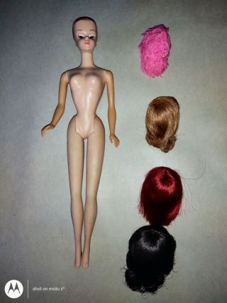 Vintage Barbie Sleep Eye Miss Barbie Plus Swim Suit,  Cap And Wigs