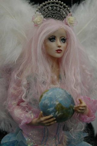 Ooak Sculpture,  art doll,  angel,  tree topper,  fairy by k - elizabeth 3