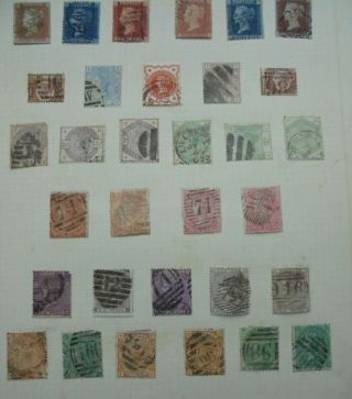 Great Britain Queen Victoria 32 Stamps Page From An Album