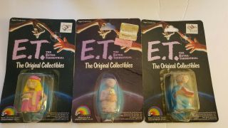 Set 3 Vintage 1982 E.  T.  Figures By Ljn In Package
