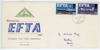 Gb 1967 Efta (ord) On North Herts Stamp Club Illustrated Fdc