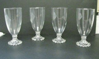 Set Of 4 Vintage Anchor Hocking Boopie Footed Glasses Water/wine