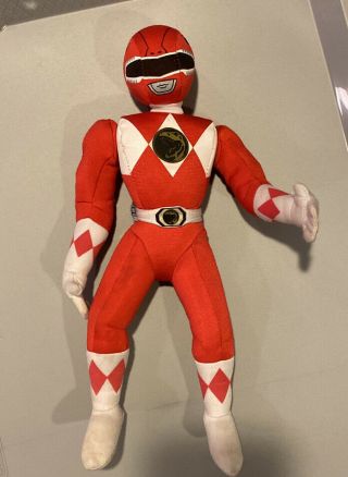 Mighty Morphin Power Ranagers Red Ranger Plush 11 " Vtg Kid Dimension Hasbro