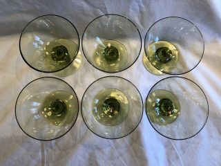 Set of 12 Vintage Glass Avocado Green Depression Dessert/Cocktail Footed Cups 3