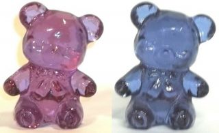 Boyd Glass Made In 1989 Fuzzy Bear Cub Alexandrite Purple Blue Pink Fund