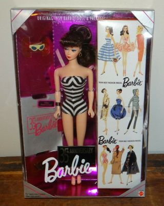 Brunette 1994 35th Anniversary Barbie Doll Nrfb Ruth Handler Signed And Dated