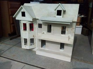Wood Dollhouse Custom Made 1:12 Scale 8 Rooms 37x32x22 Miniatures W/furnishings
