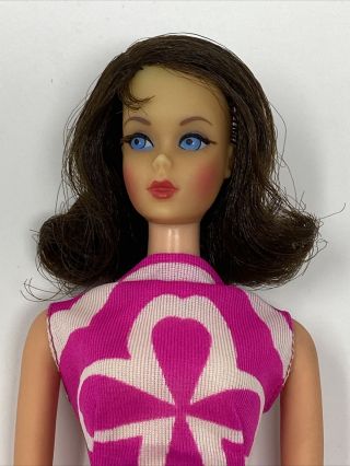 Vintage Mattel Mod Era Tnt Brunette Marlo Flip Barbie Doll Stunning High Color